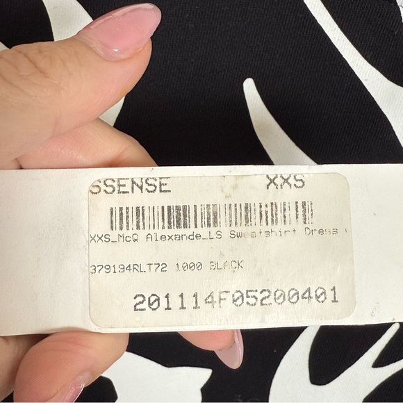 NWT Alexander McQueen Black Swallows Sweatshirt Dress Size XXS - Picture 2 of 8